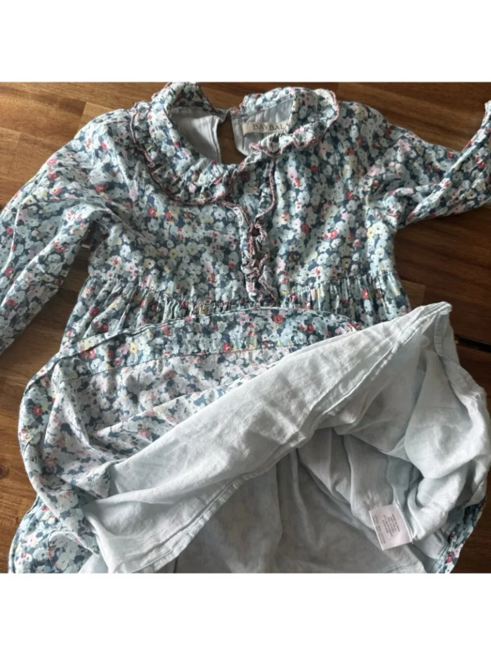 Baybala Blue Floral Girl Dress Size 5 Cottagecore Peasant Occasion Preppy Party‎